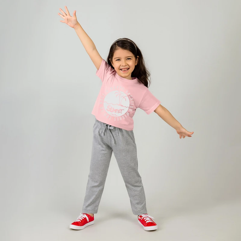 ست تی شرت و شلوار دخترانه مادر مدل Deniz