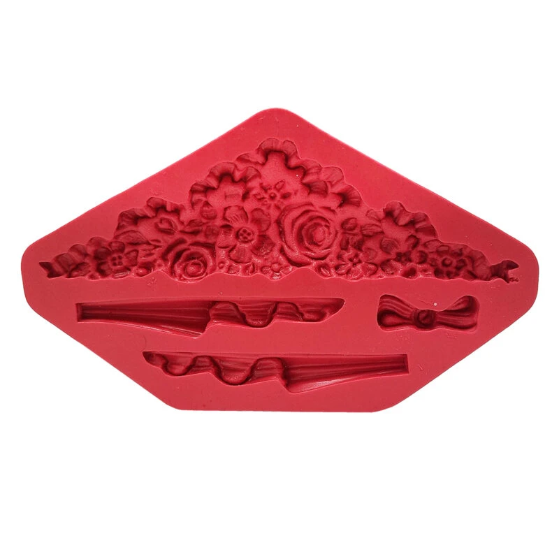 قالب فوندانت به گز مدل حاشیه و پاپیون