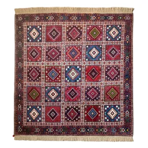 فرش دستباف چهار متری  مدل خشتی یلمه قشقایی کد 1066