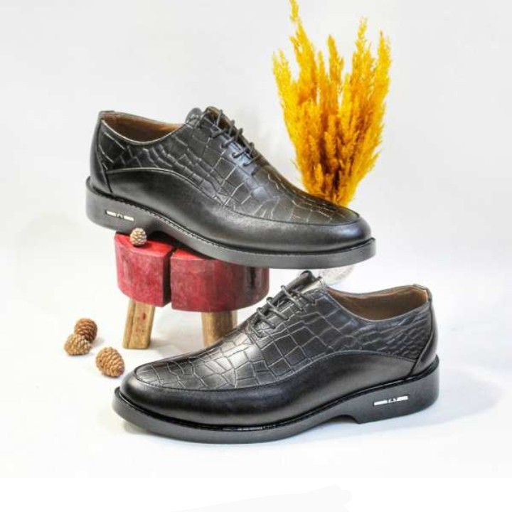 کفش مردانه مدل مجلسی سنگی 2 رنگ مشکی -  - 2