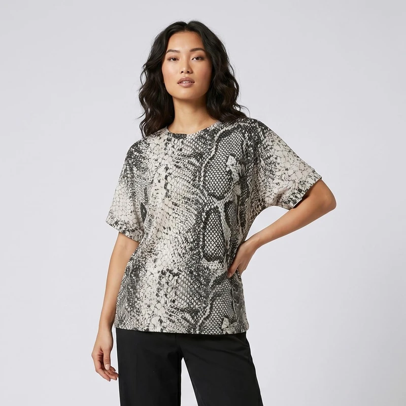 بلوز آستین تا روی شانه یقه گرد زنانه مدل جورجیا کد 11