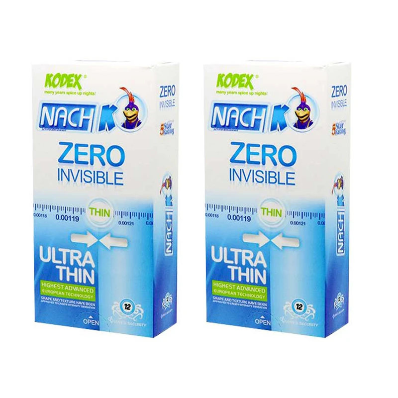 کاندوم ناچ کدکس مدل Zero Invisible مجموعه 2 عددی