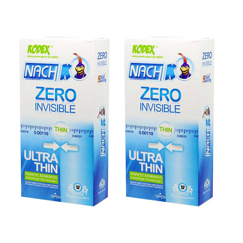کاندوم ناچ کدکس مدل Zero Invisible مجموعه 2 عددی