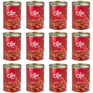 کنسرو لوبیا چیتی با سس گوجه فرنگی بیژن - 380 گرم بسته 12 عددی