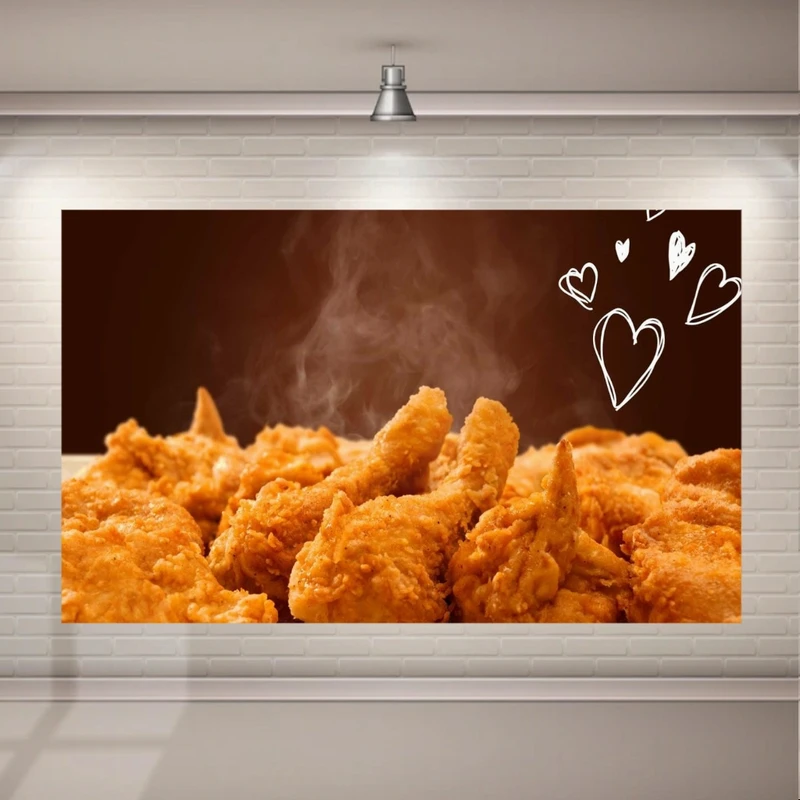 پوستر پارچه ای طرح فست فود مدل مرغ کنتاکی کد P1420