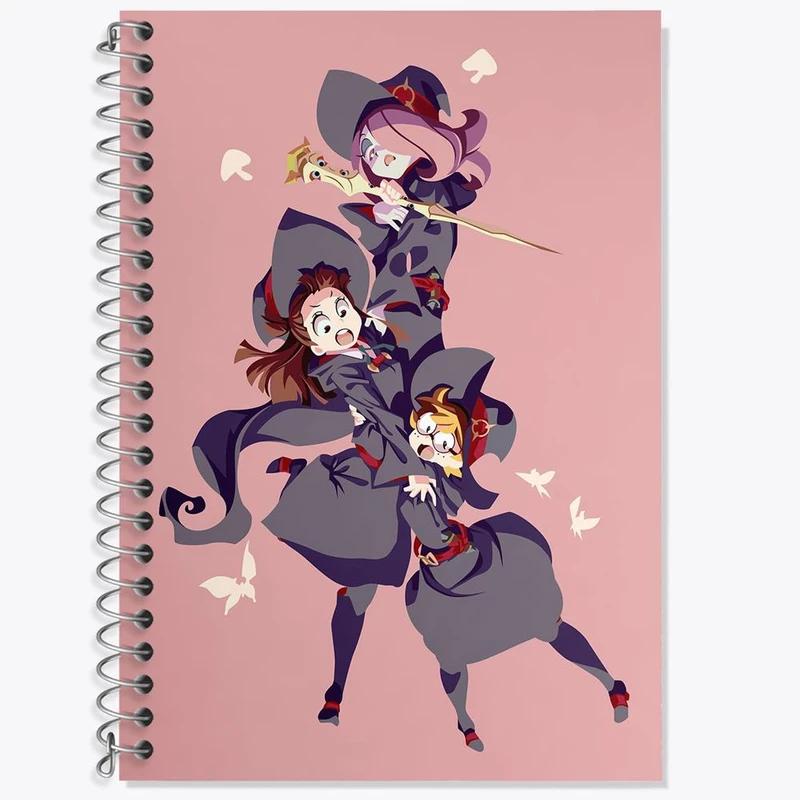 دفتر لغت 50 برگ خندالو مدل جانسون و اکو و سوسی انیمه جادوگران کوچک Little Witch Academia کد 22935
