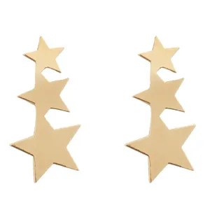 گوشواره طلا 18 عیار زنانه قیراط طرح ستاره کد GH3965