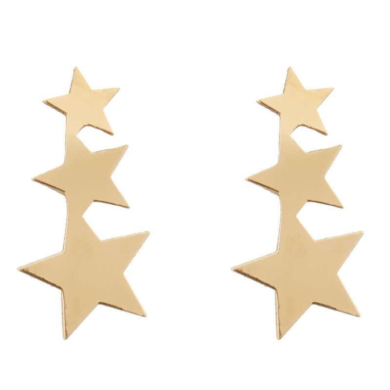 گوشواره طلا 18 عیار زنانه قیراط طرح ستاره کد GH3965