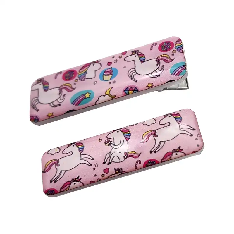 گیره مو دخترانه مدل یونیکورن کد SNG260-PK بسته 2 عددی