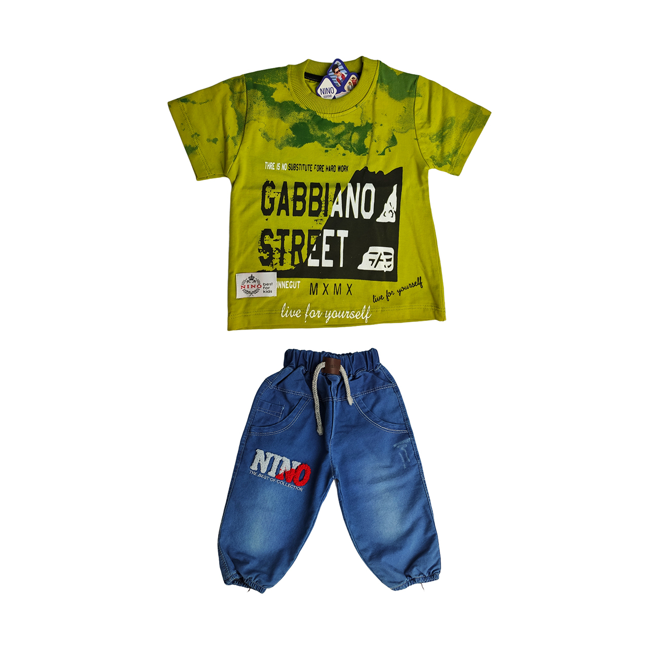 ست تی شرت و شلوارک پسرانه مدل jk624