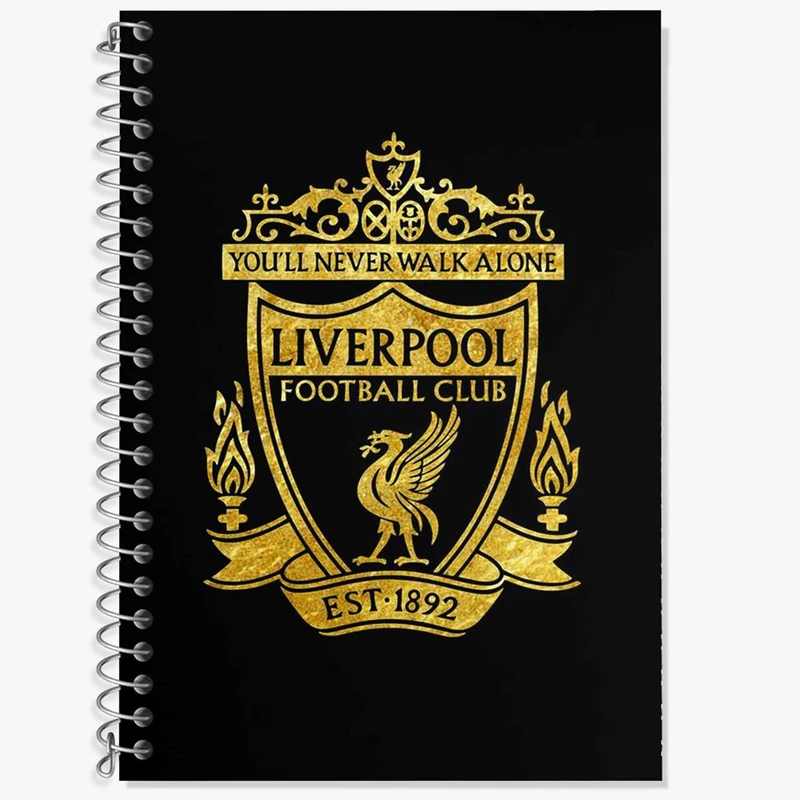 دفتر زبان 50 برگ خندالو مدل دو خط طرح باشگاه لیورپول Liverpool کد 2026