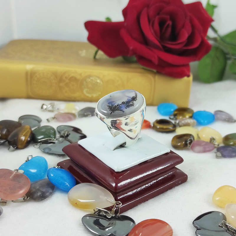 انگشتر نقره مردانه سلین کالا مدل عقیق شجر کد 9 انگشتر نقره مردانه سلین کالا مدل عقیق شجر کد 9