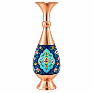 گلدان میناکاری مسی آقاجانی مدل صراحی 102