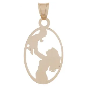 آویز گردنبند طلا 18 عیار زنانه قیراط طرح مادر و بچه کد GH3850