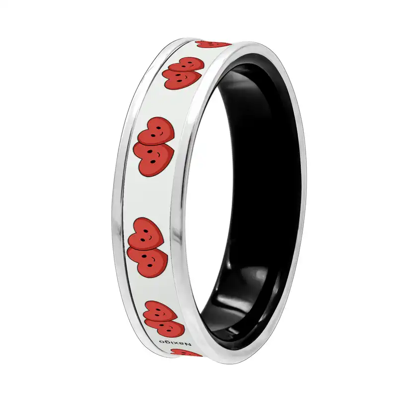 انگشتر ناکسیگو مدل شب تاب طرح قلب کد RB15569