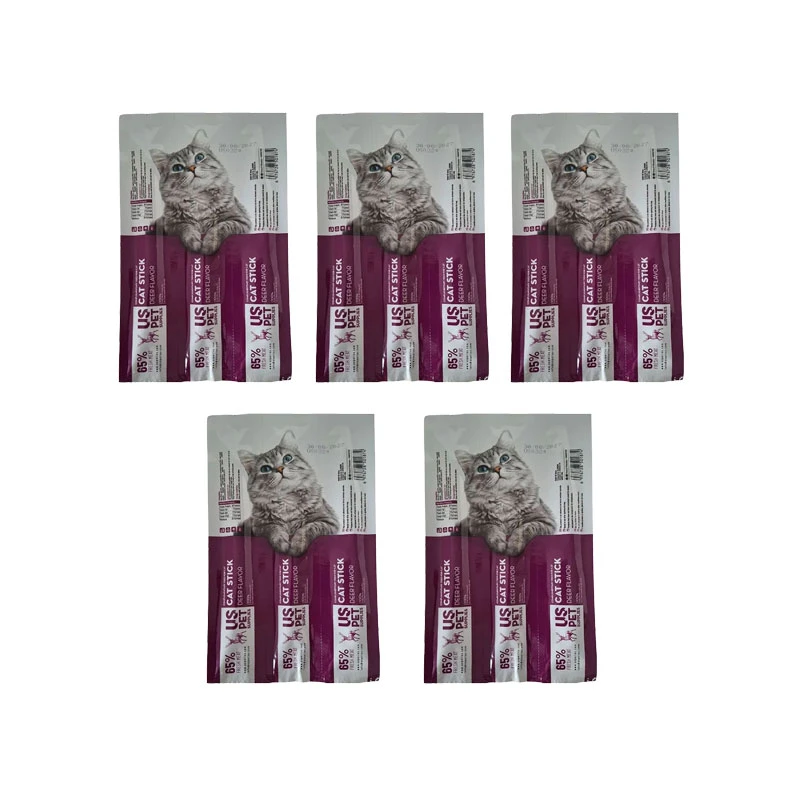 تشویقی گربه یو اس پت مدل Cat Stick طعم گوزن بسته 15 عددی