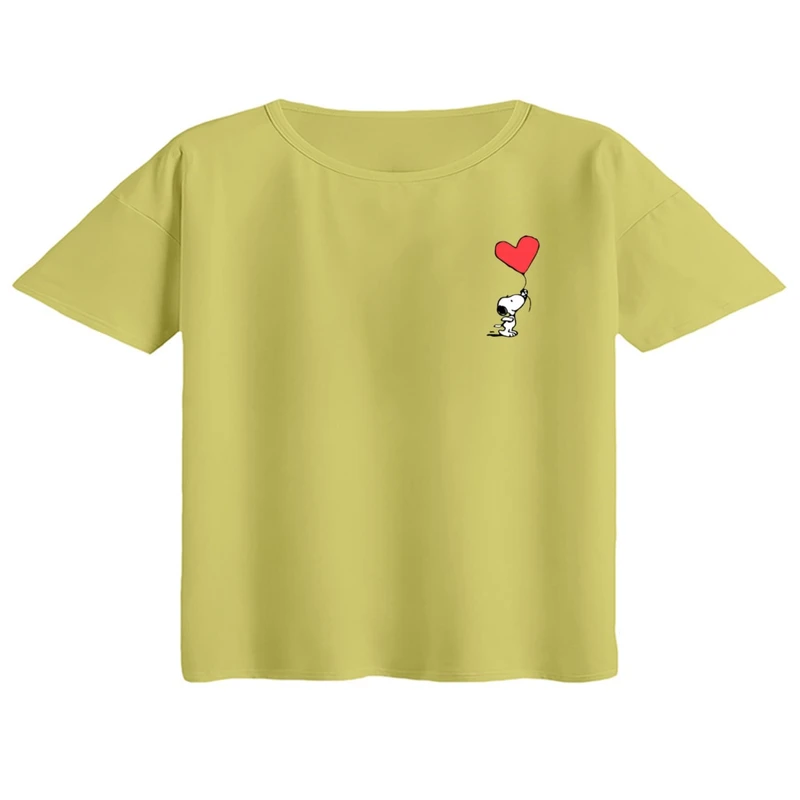 کراپ تی‌شرت آستین کوتاه زنانه مدل اسنوپی کد ۲۹