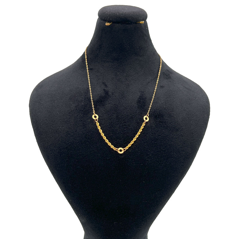 گردنبند طلا 18 عیار زنانه با طرح طنابی (توئیست) گالری صادقی مدل 1071