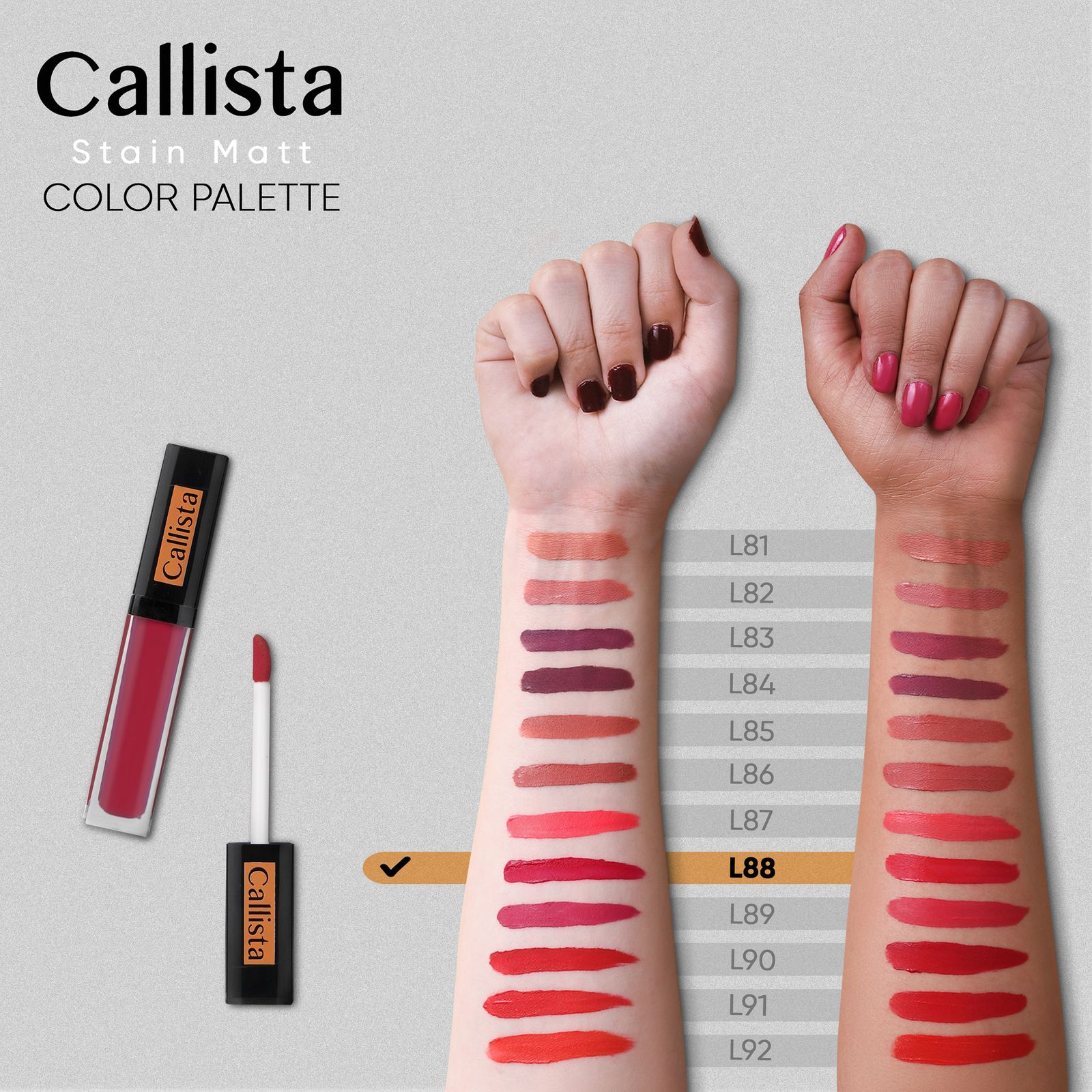رژ لب مایع کالیستا مدل Stain Matt شماره L88 - - 2