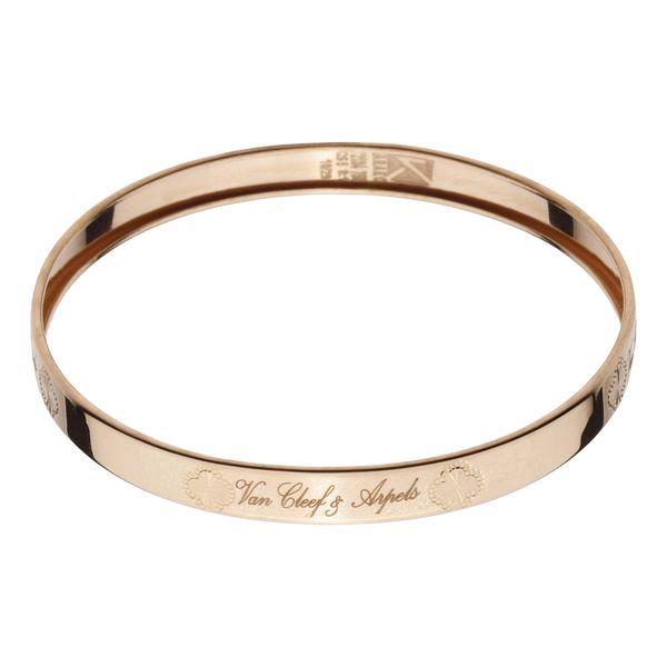 النگو طلا ۱۸ عیار زنانه رضا گلد مدل آیینه ای طرح ونکلیف سایز 2