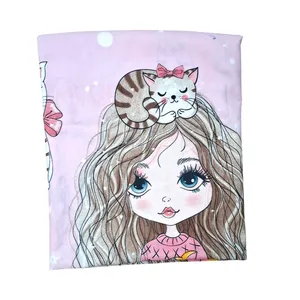 روکش لحاف پلی‌کتان مدل عروسک و گربه یک نفره سایز 220x160 سانتی‌متر