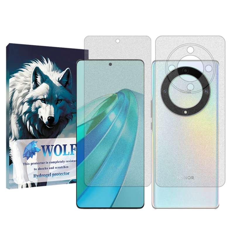 محافظ صفحه نمایش مات ولف کد 01 مناسب برای گوشی موبایل آنر X9a  به همراه محافظ پشت گوشی