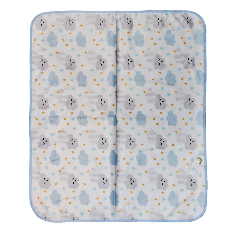 زیرانداز تعویض نوزاد مدل مخملی طرح ابر