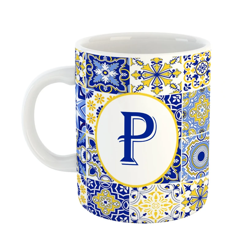 ماگ پادآفرین مدل فانتزی طرح حرف P کد 32