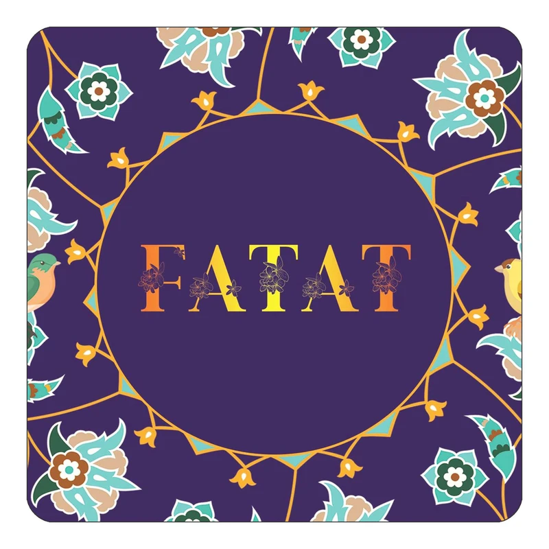 مگنت کاکتی طرح اسم فتات fatat مدل گل و بلبل کد mg13270