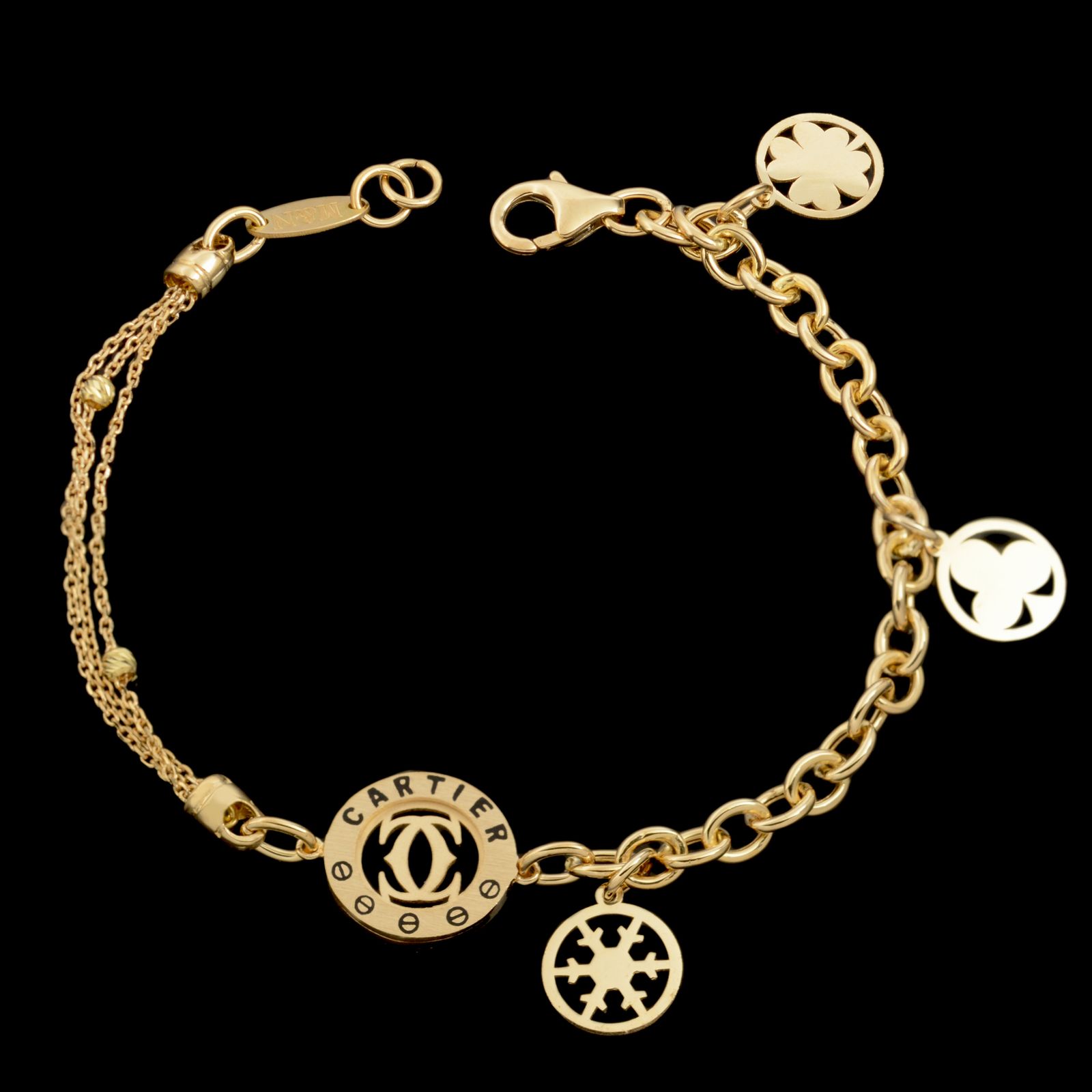 دستبند طلا 18 عیار زنانه طلای مستجابی کد 67153