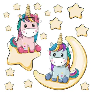 استیکر دیواری کودک تُکتم طرح ماه و ستاره کد 01