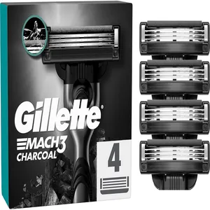 تیغ یدک ژیلت مدل MACH3 CHARCOAL بسته 4 عددی