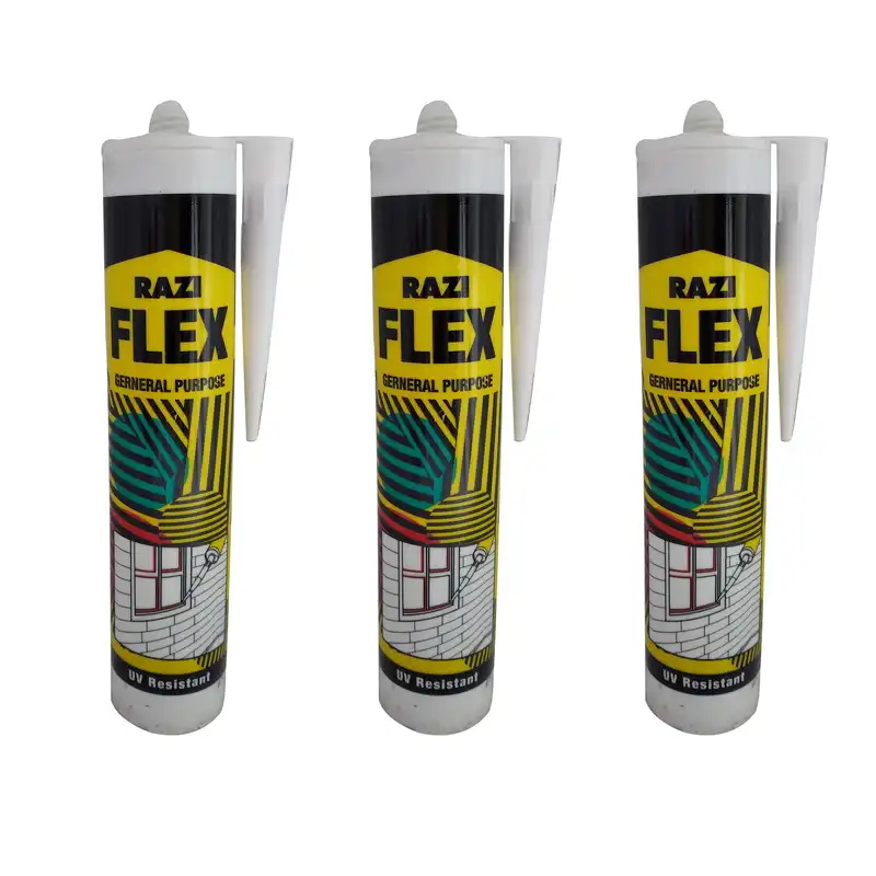 چسب ماستیک رازی مدل FLEX حجم 250 میلی لیتر مجموعه 3 عددی