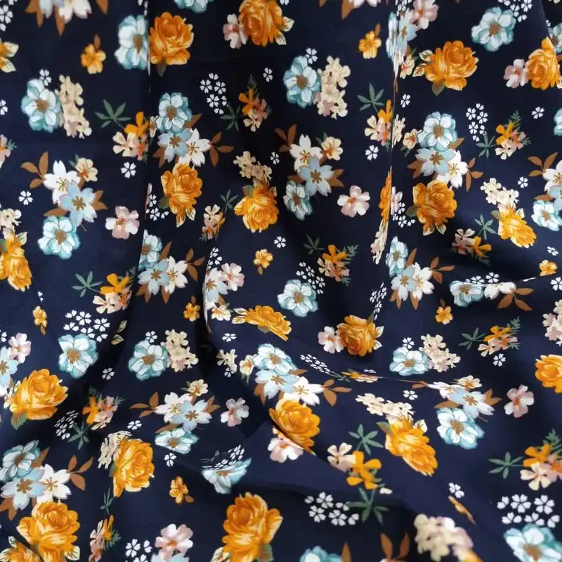 پارچه لباس مدل کودری نخی طرح گلدار کد H