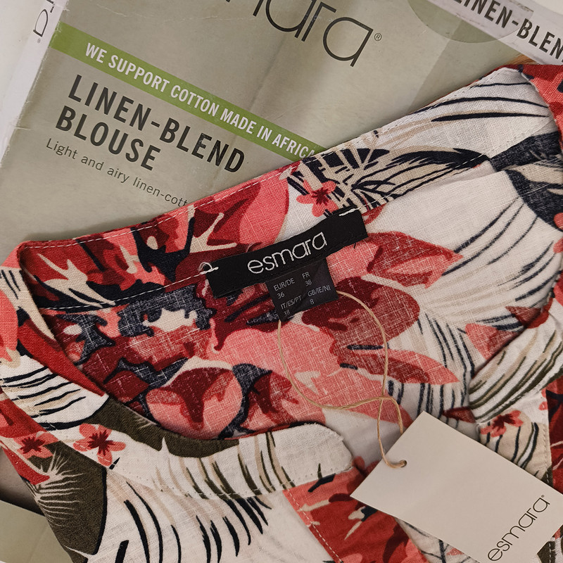 بلوز آستین کوتاه زنانه اسمارا مدل لینن کد 18404427