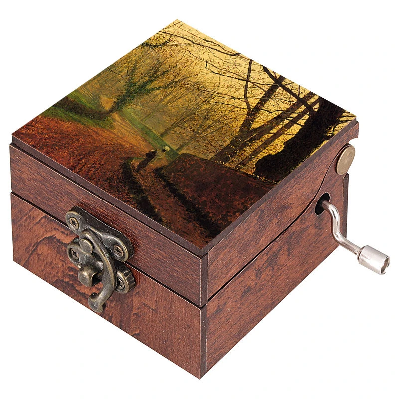 جعبه موزیکال مدل هندلی طرح منظره جنگل و پسر بچه کد 1068