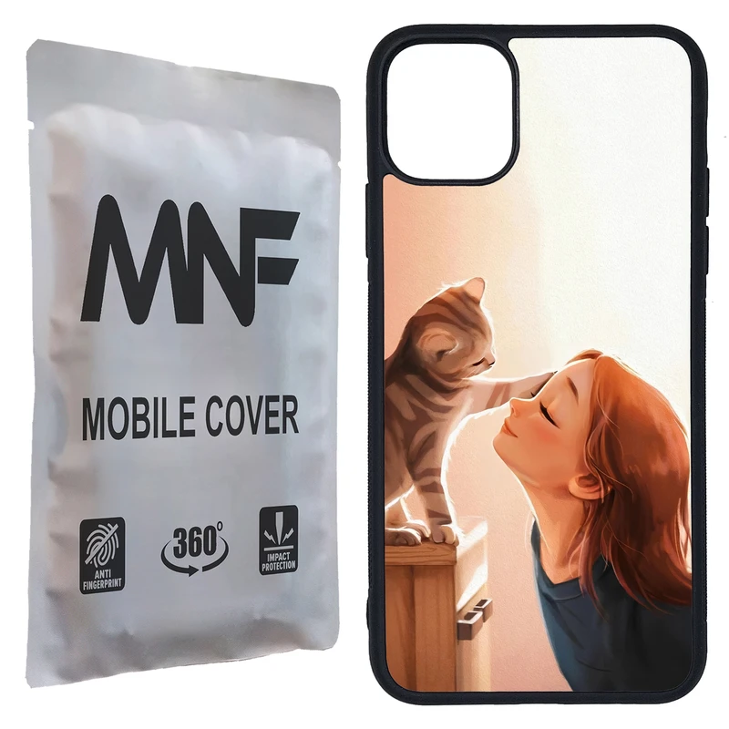 کاور ام ان اف طرح دختر و گربه کد P-195 مناسب برای گوشی موبایل اپل iPhone 11 Pro Max