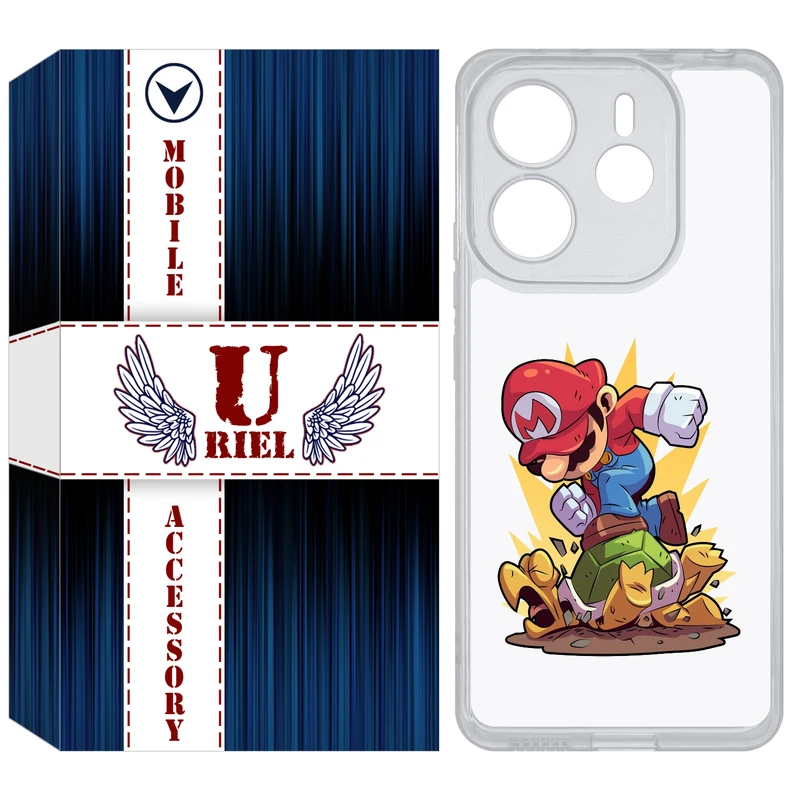 کاور یوریل مدل Clear کد 64 طرح ماریو مناسب برای گوشی موبایل شیائومی Redmi Note 14 4G