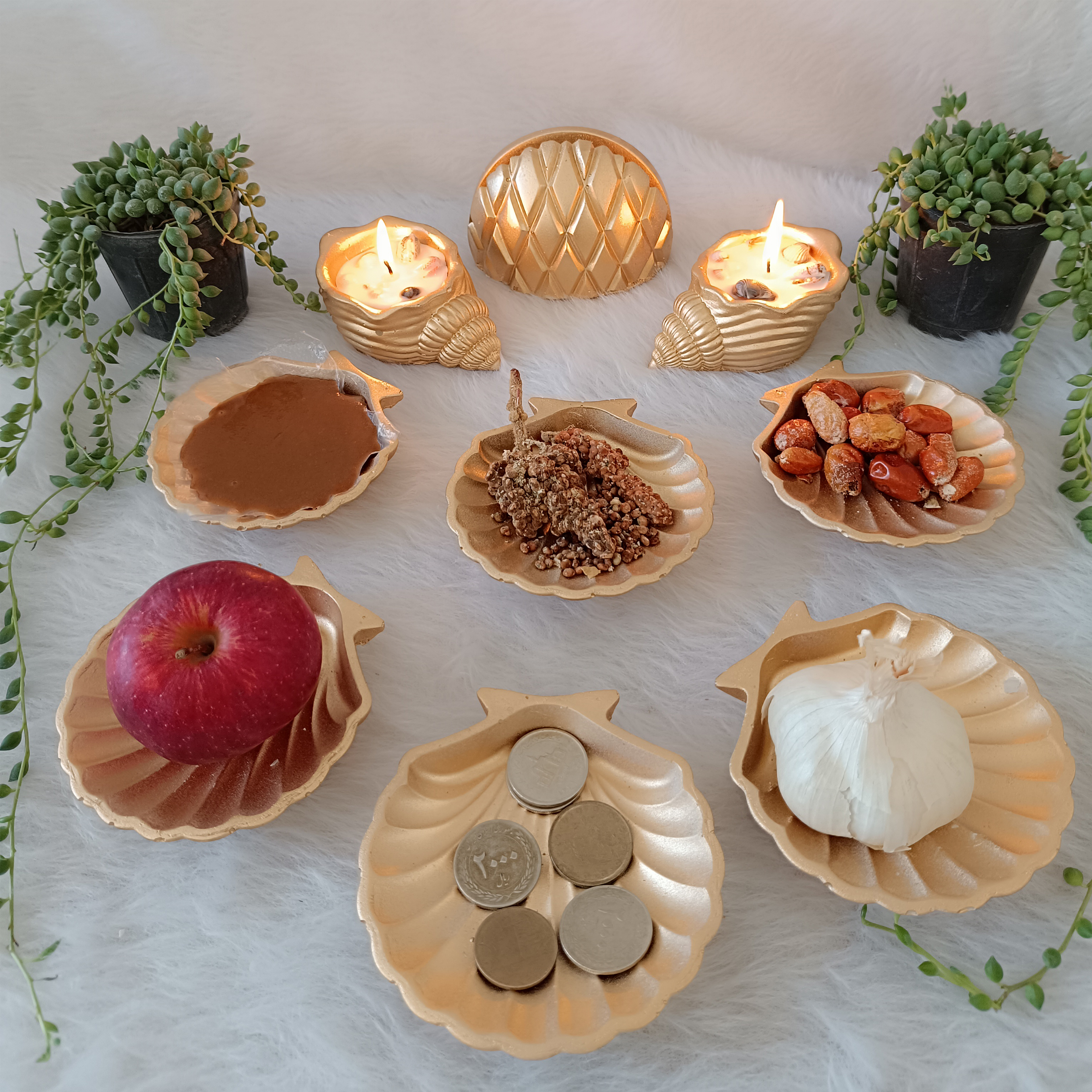 مجموعه ظروف هفت سین 9 پارچه مدل صدف