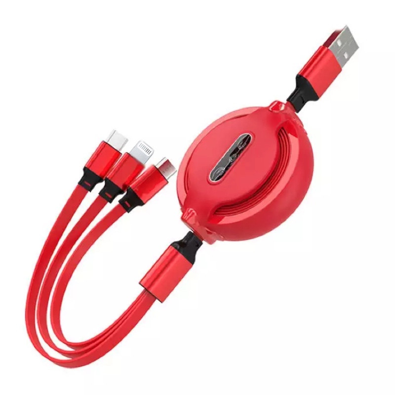 کابل تبدیل USB به MicroUSB/USB-C/لایتنینگ مدل 31 Retble طول 1 متر
