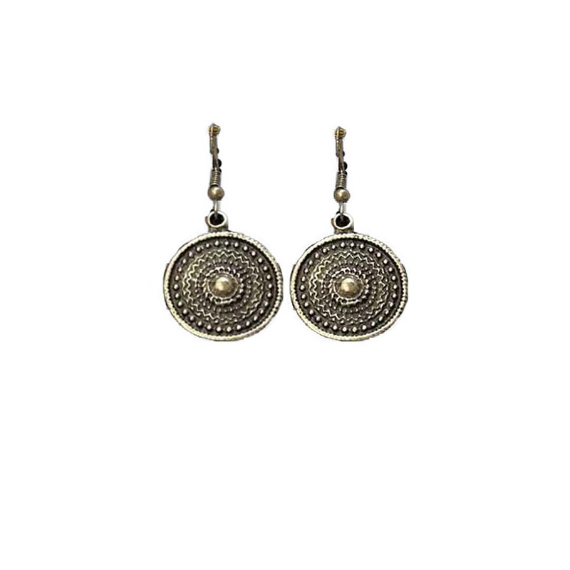 گوشواره دخترانه مدل D طرح گرد عتیقه ای