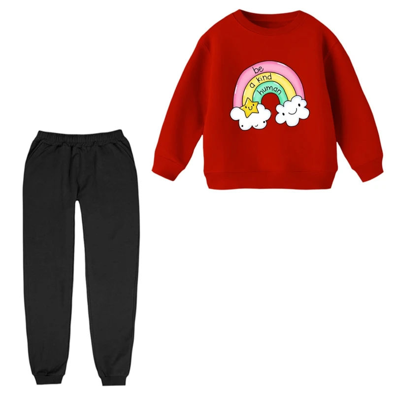 ست سویشرت و شلوار راحتی بچگانه مدل رنگین کمون 