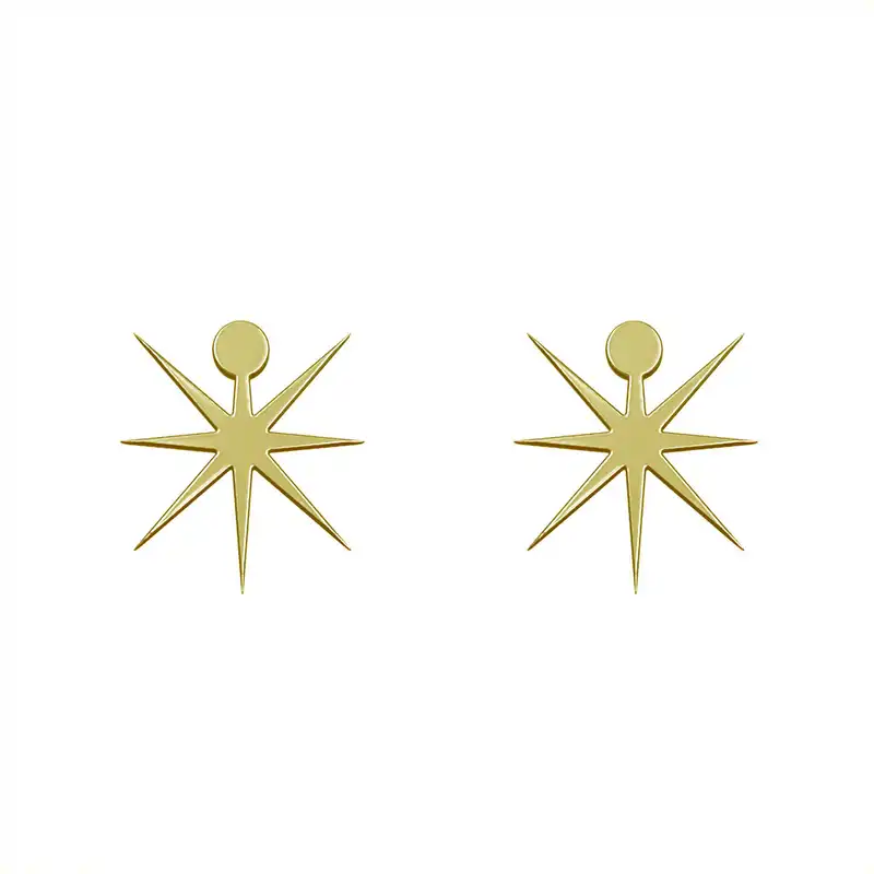 گوشواره طلا 18 عیار زنانه مدوپد مدل ستاره کد GA1-15558