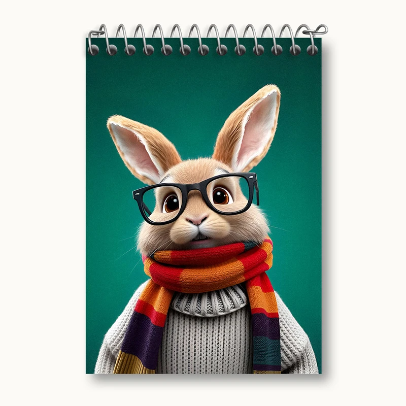 دفتر یادداشت 50 برگ خندالو طرح خرگوش کیوت کد N5051