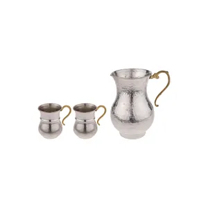 ست 3 تکه پارچ و لیوان مسی مدل N20 