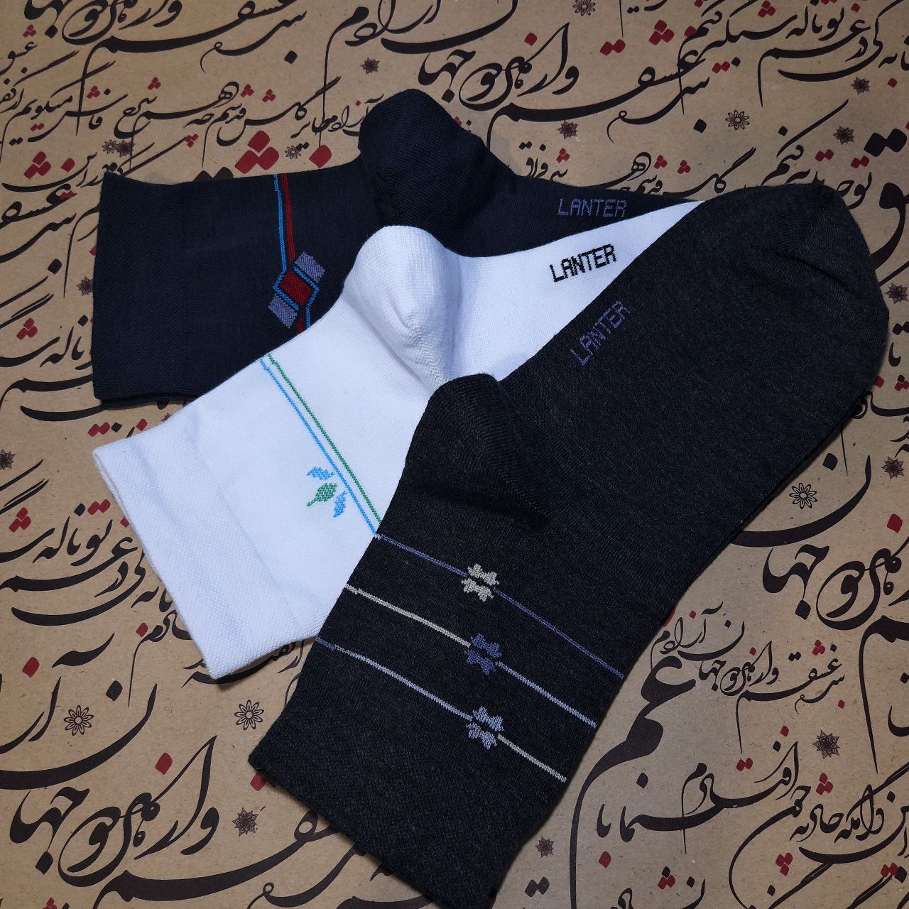 جوراب نیم ساق مردانه لنتر کد 4905 مجموعه 6 عددی -  - 5