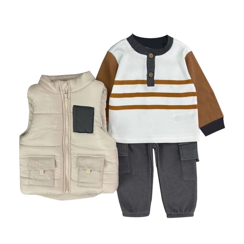 ست 3 تکه لباس پسرانه مدل VEST