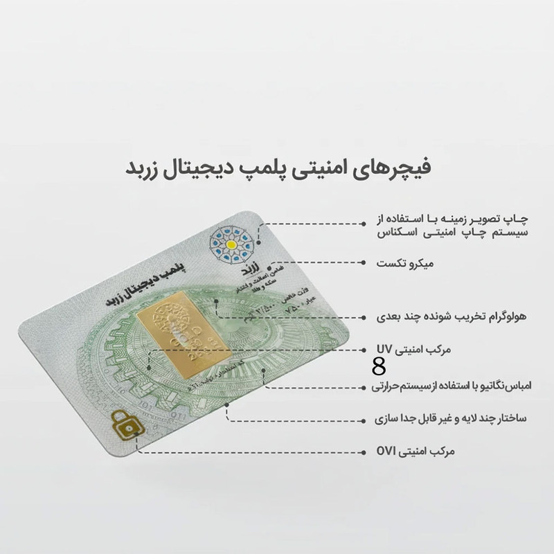شمش طلا 18 عیار زربد مدل 2.5 - 2