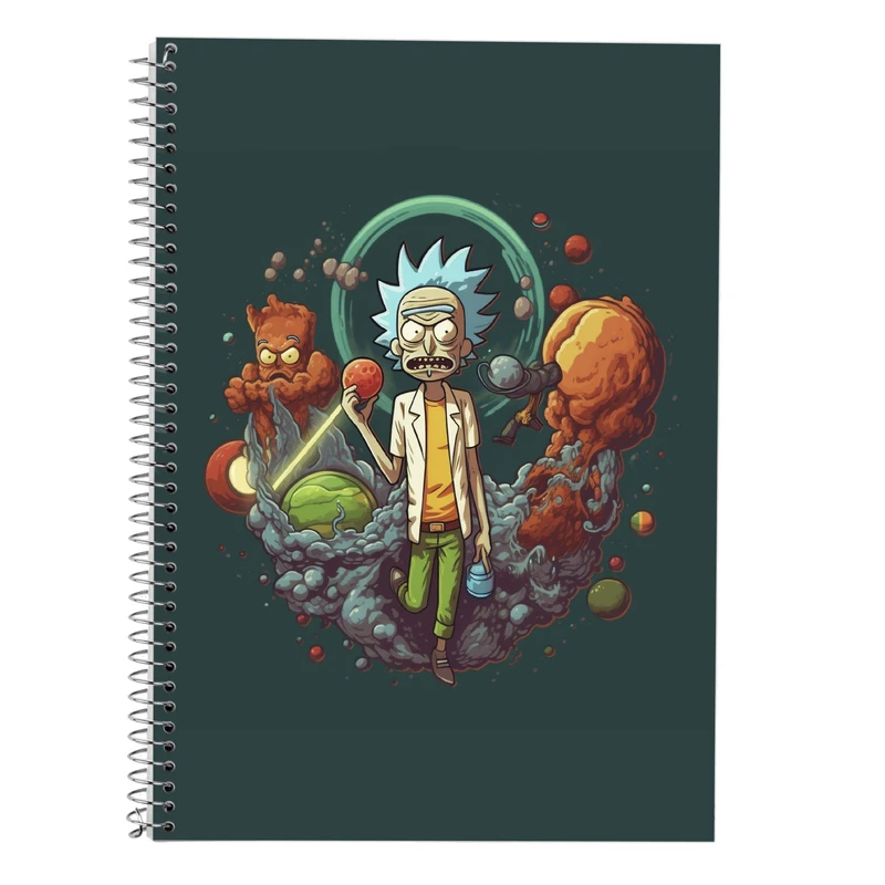 دفتر زبان 50 برگ مدوپد مدل دوخط طرح ریک اند مورتی rick&morty کد DF10808
