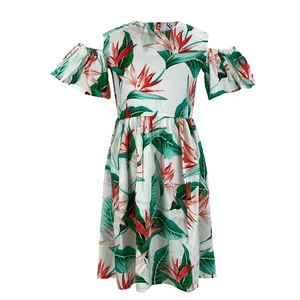 پیراهن دخترانه طرح هاوایی مدل GS-876